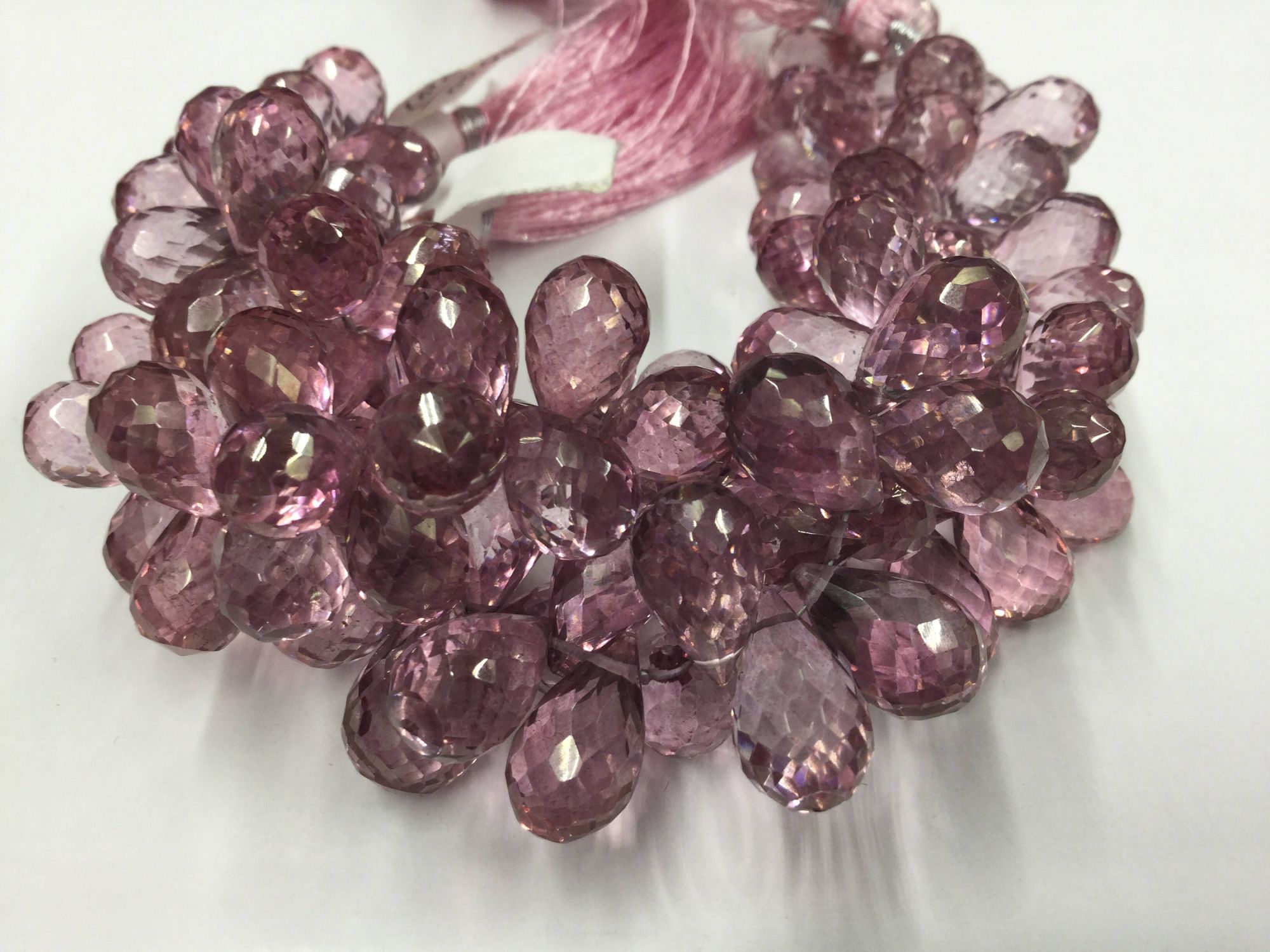 Mystic Pink Hydro Quartz Drops Faceted