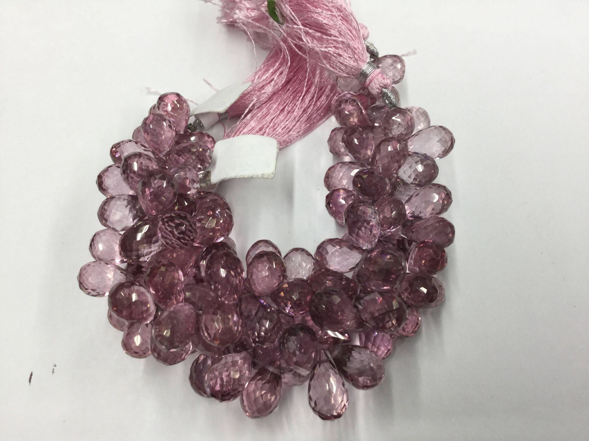 Mystic Pink Hydro Quartz Drops Faceted