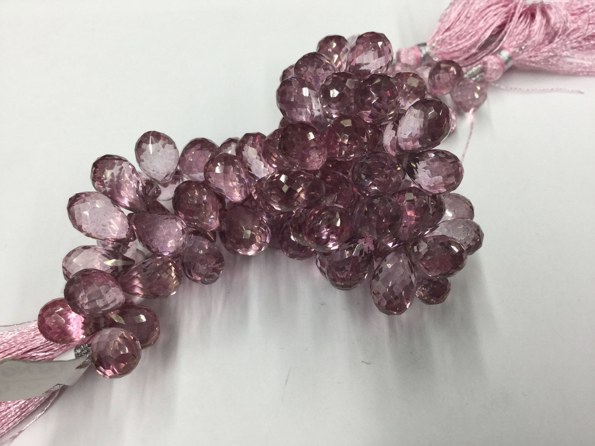 Mystic Pink Hydro Quartz Drops Faceted