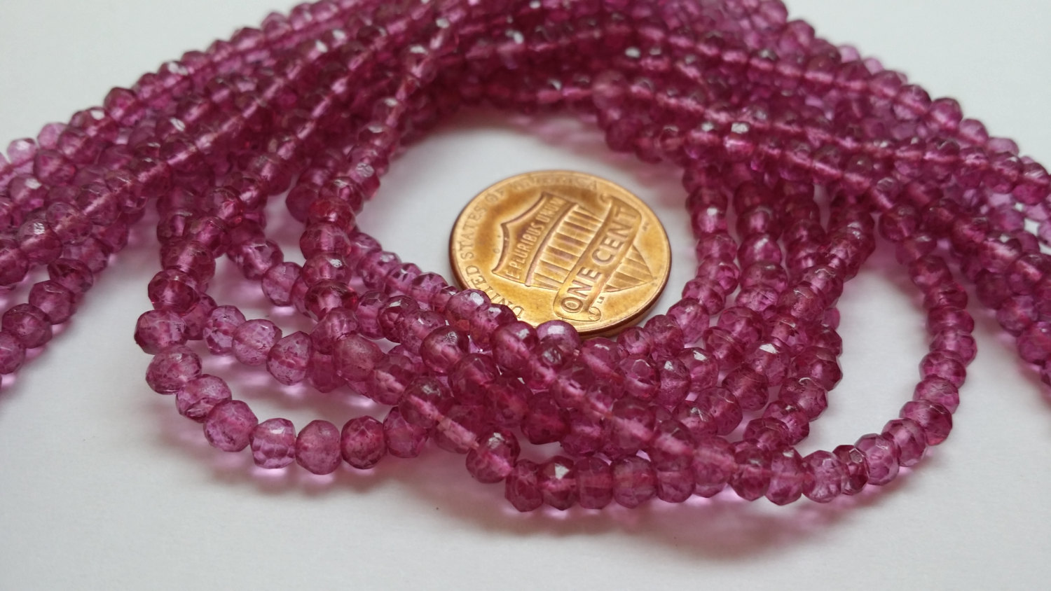 Mystic Pink Quartz Rondelle Faceted