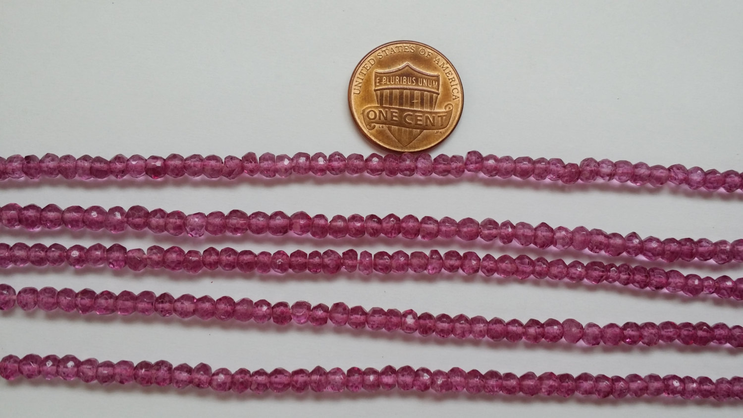 Mystic Pink Quartz Rondelle Faceted