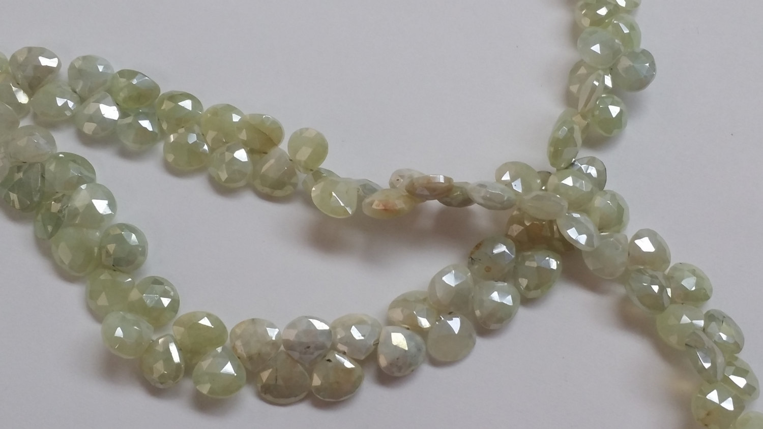 Mystic Prehnite Hearts