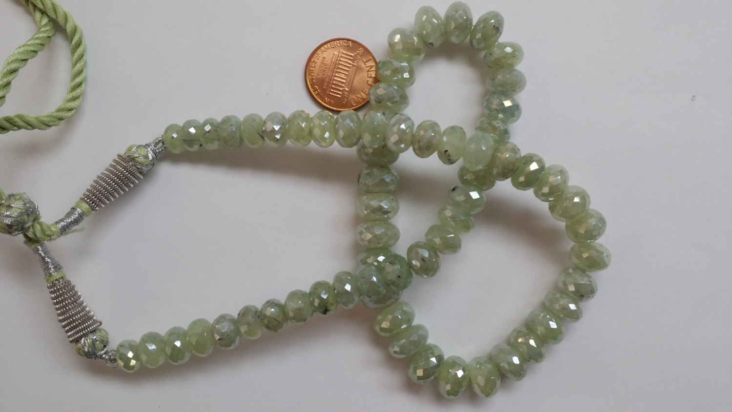 Mystic Prehnite Rondelles