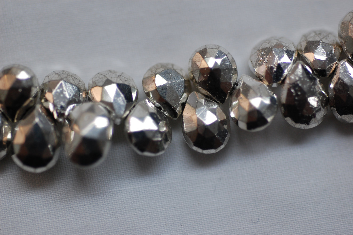 Mystic Pyrite Silver Coated - Pear Shape