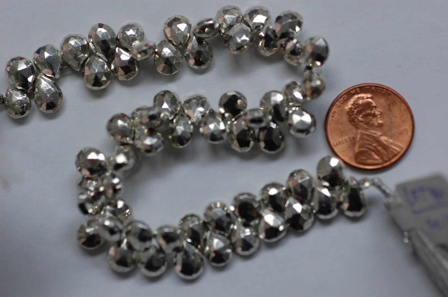 Mystic Pyrite Silver Coated - Pear Shape