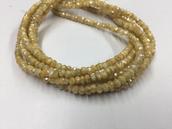 Mystic Yellow Moonstone Rondelles Faceted