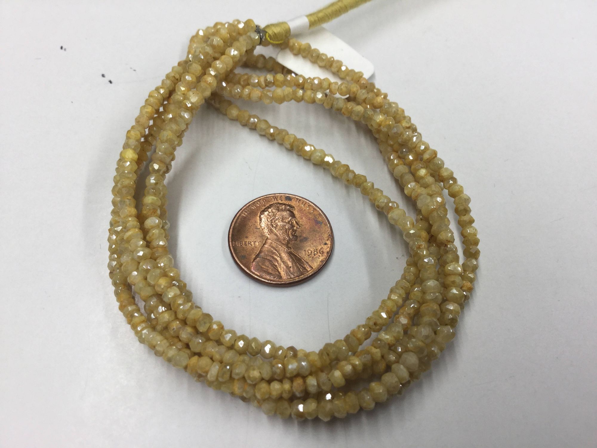 Mystic Yellow Moonstone Rondelles Faceted