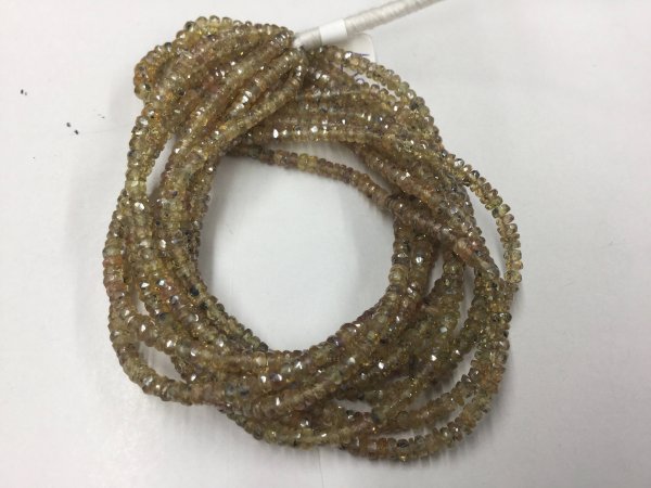 Mystic Yellow Golden Sapphire Rondelles Faceted