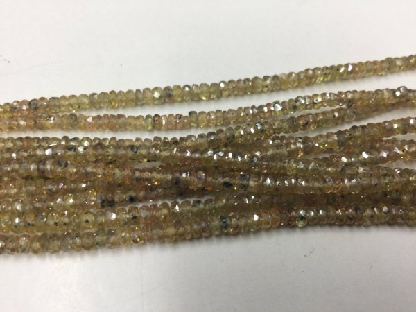 Mystic Yellow Golden Sapphire Rondelles Faceted