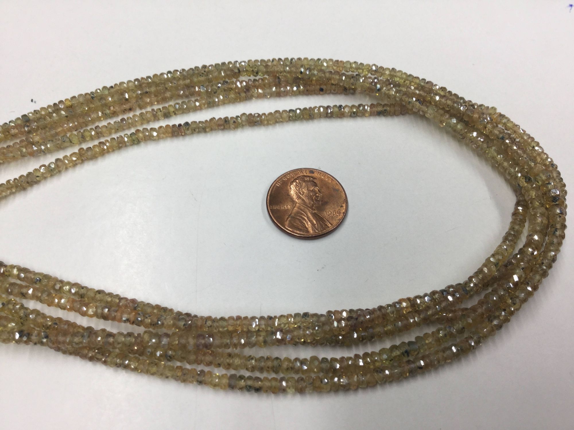 Mystic Yellow Golden Sapphire Rondelles Faceted
