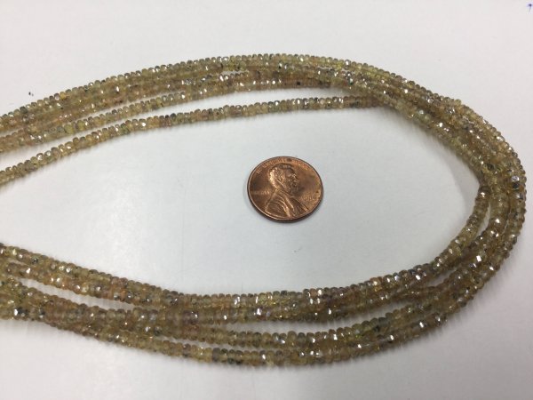 Mystic Yellow Golden Sapphire Rondelles Faceted