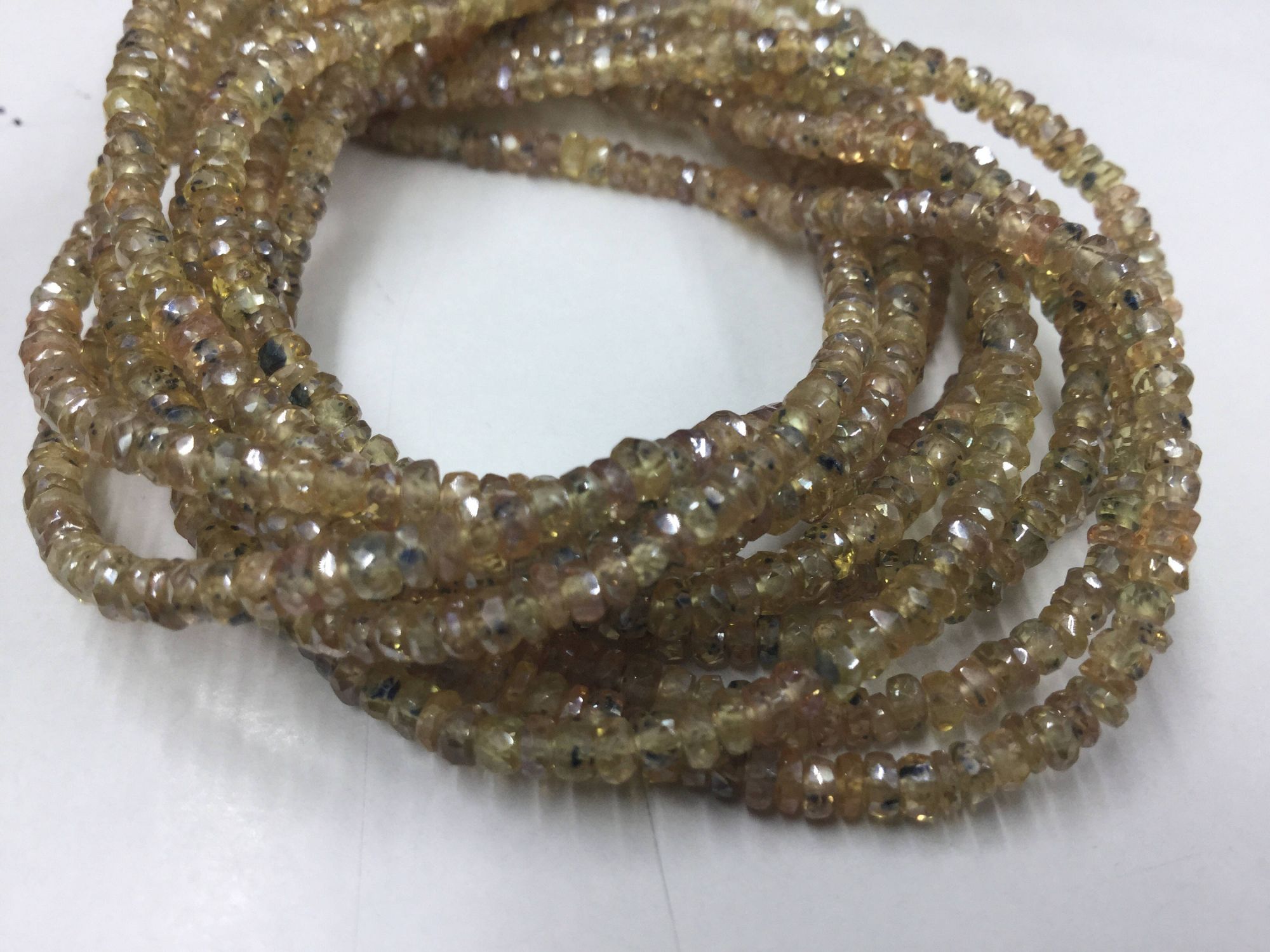 Mystic Yellow Golden Sapphire Rondelles Faceted