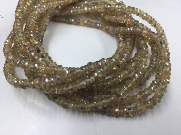 Mystic Yellow Golden Sapphire Rondelles Faceted