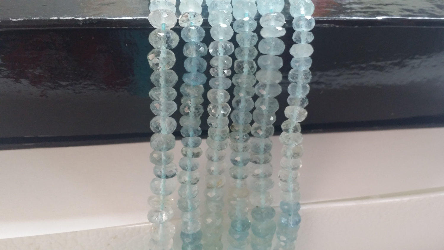 Natural Aqua Marine Rondelles