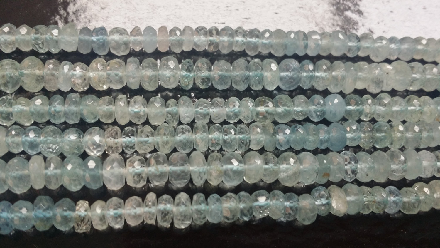 Natural Aqua Marine Rondelles