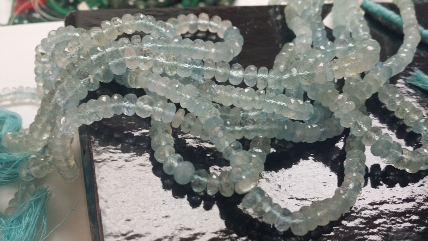Natural Aqua Marine Rondelles