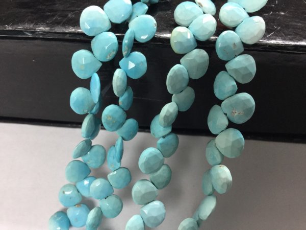 Natural Arizona Sleeping Beauty Light Turquoise Hearts Faceted