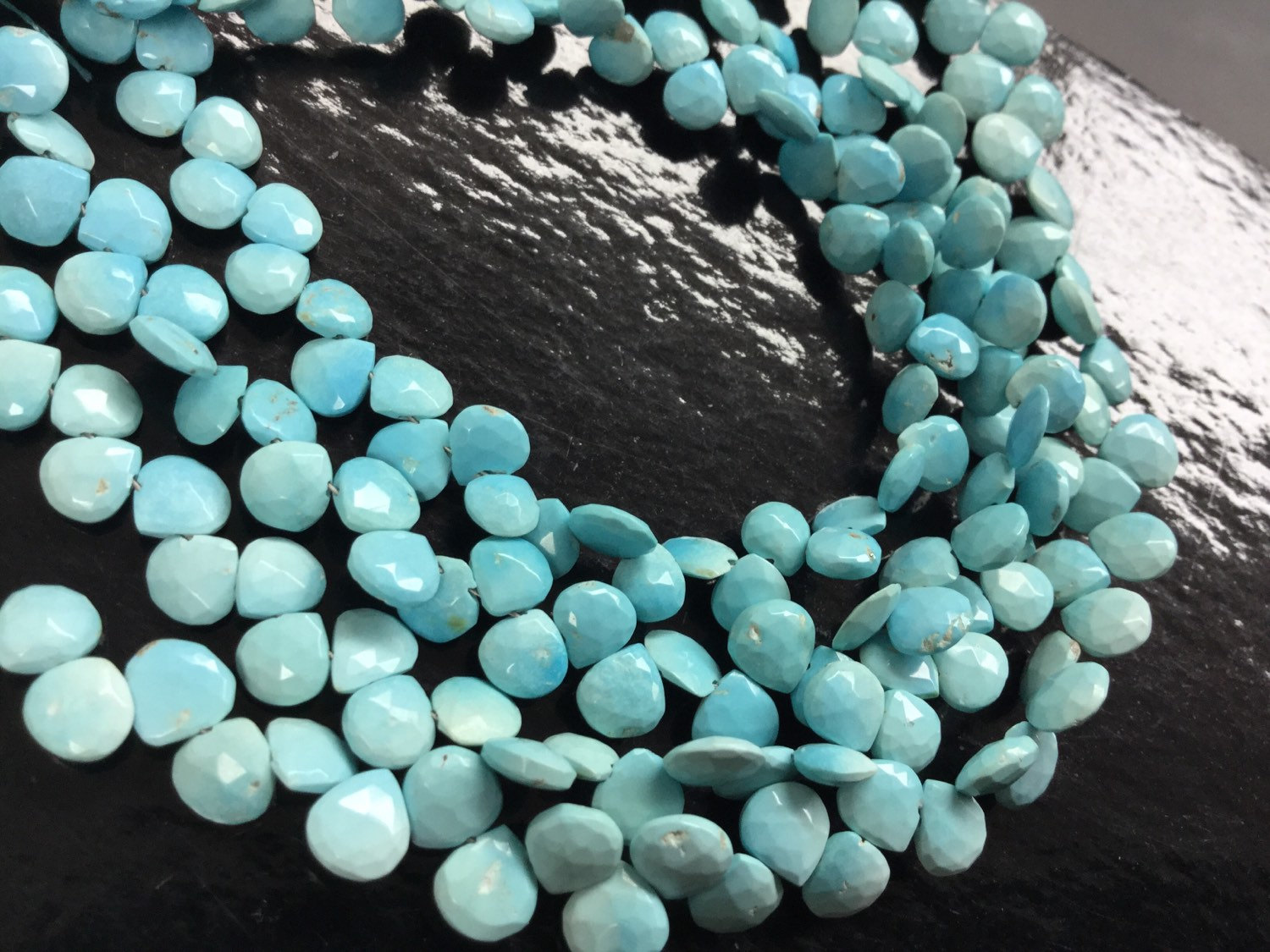 Natural Arizona Sleeping Beauty Light Turquoise Hearts Faceted