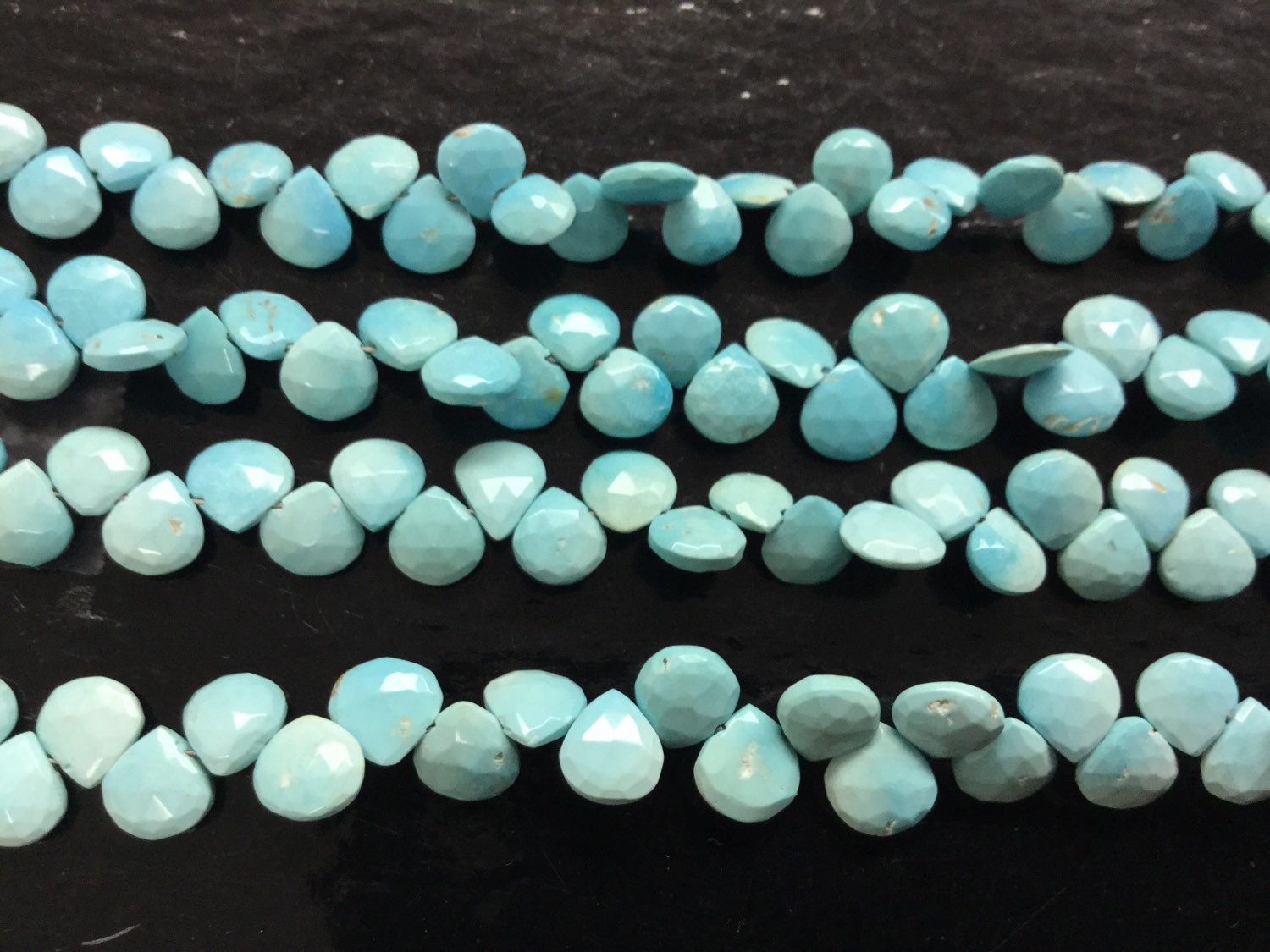 Natural Arizona Turquoise Hearts Faceted