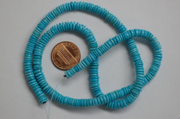 Natural Arizona Sleeping Beauty Turquoise Blue Disk Smooth