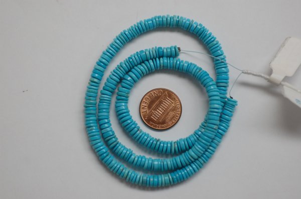 Natural Arizona Sleeping Beauty Turquoise Blue Disk Smooth