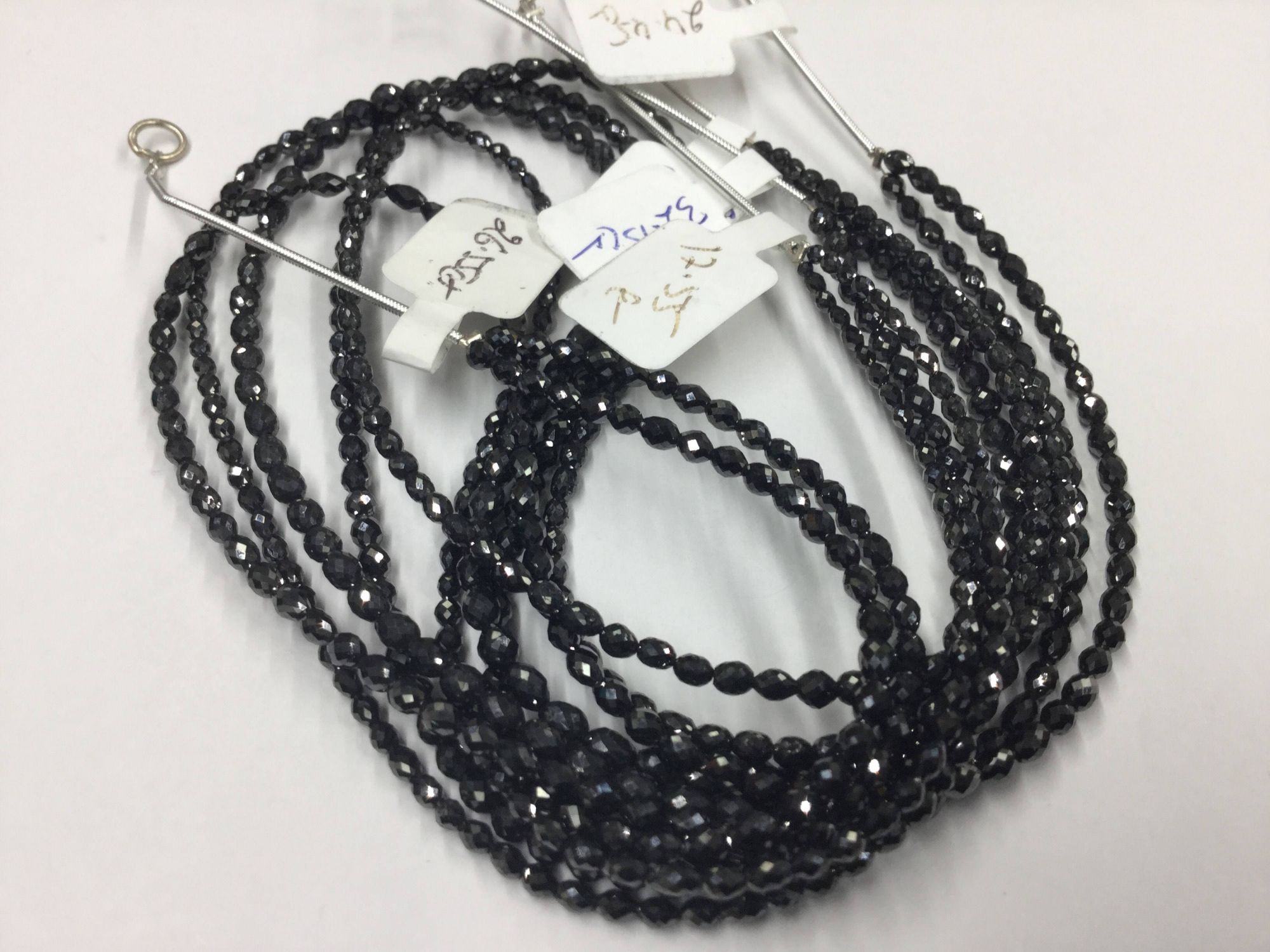Natural Black Diamond Rice Beads Faceted