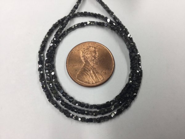 Natural Black Diamonds Cube Faceted