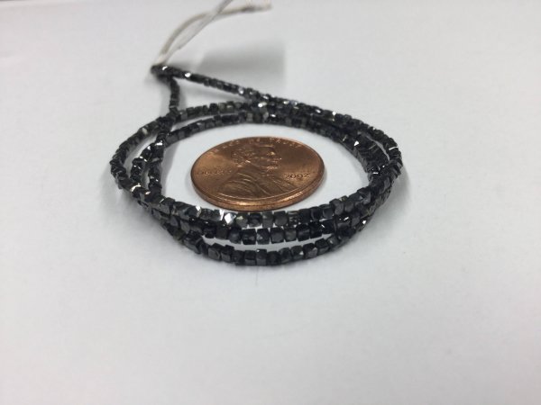Natural Black Diamonds Cube Faceted