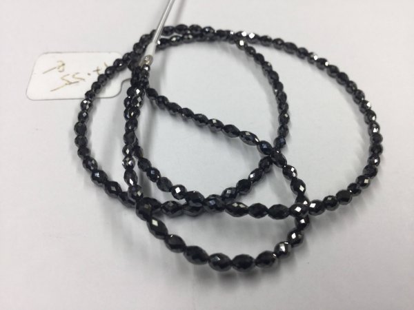 Natural Black Diamonds Rice Beads Faceted