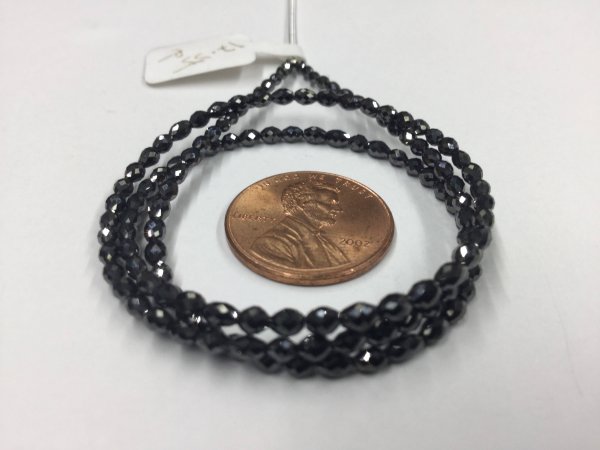 Natural Black Diamonds Rice Beads Faceted