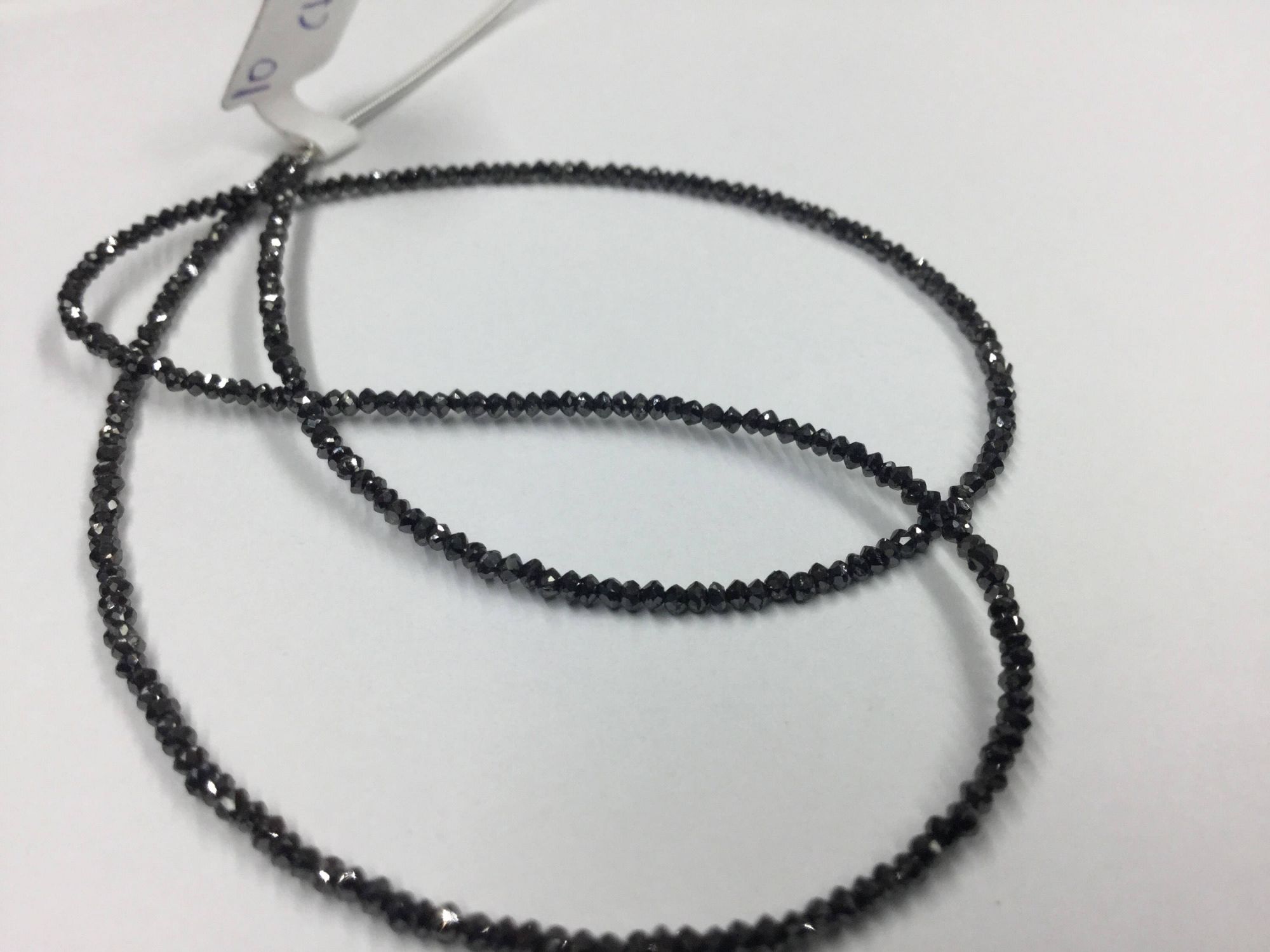 Natural Black Diamonds Rondelles Faceted