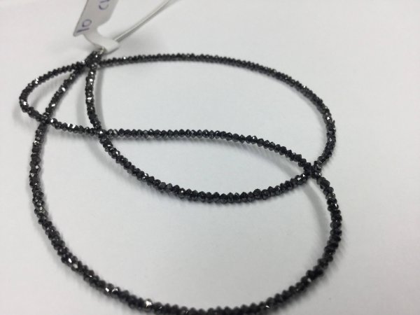 Natural Black Diamonds Rondelles Faceted