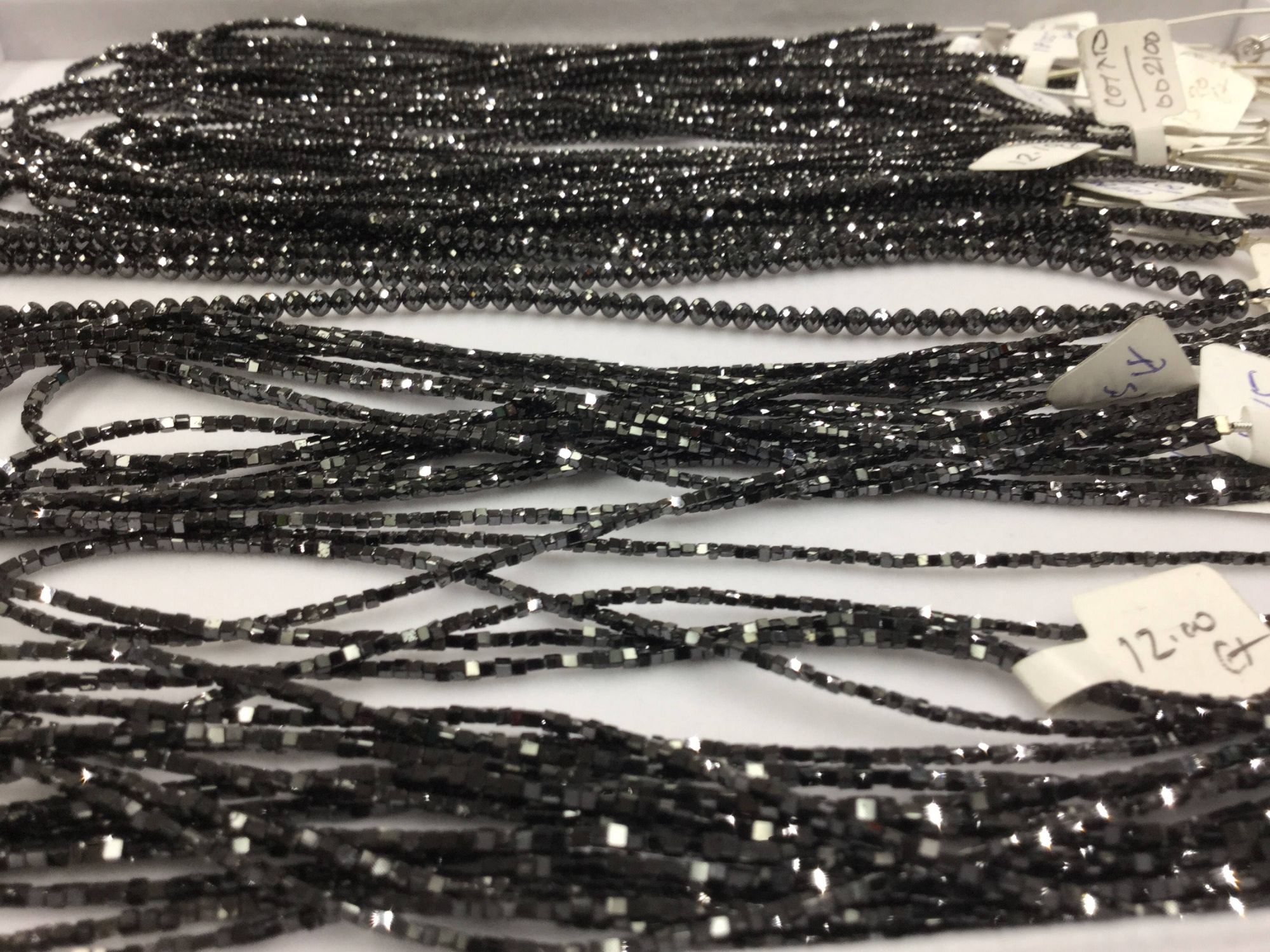 Natural Black Diamonds Rondelles Faceted