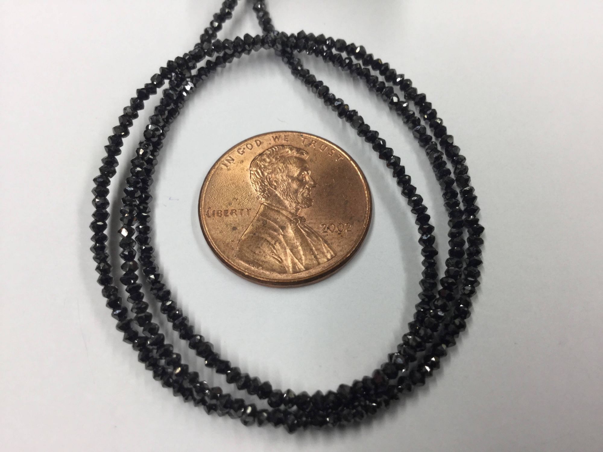 Natural Black Diamonds Rondelles Faceted
