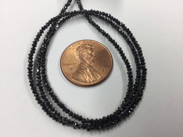 Natural Black Diamonds Rondelles Faceted