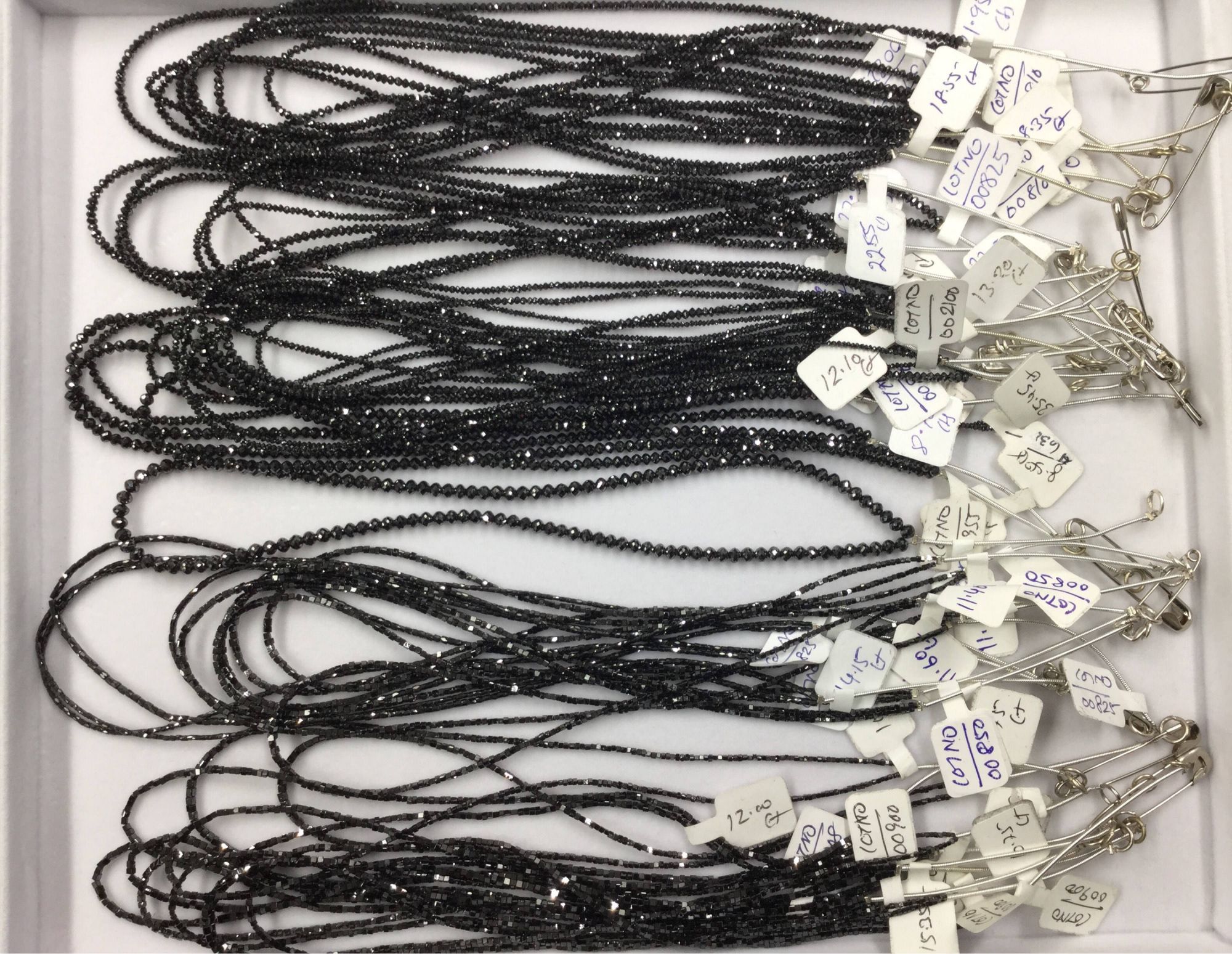Natural Black Diamonds Rondelles Faceted