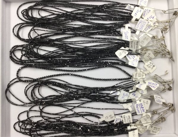Natural Black Diamonds Rondelles Faceted