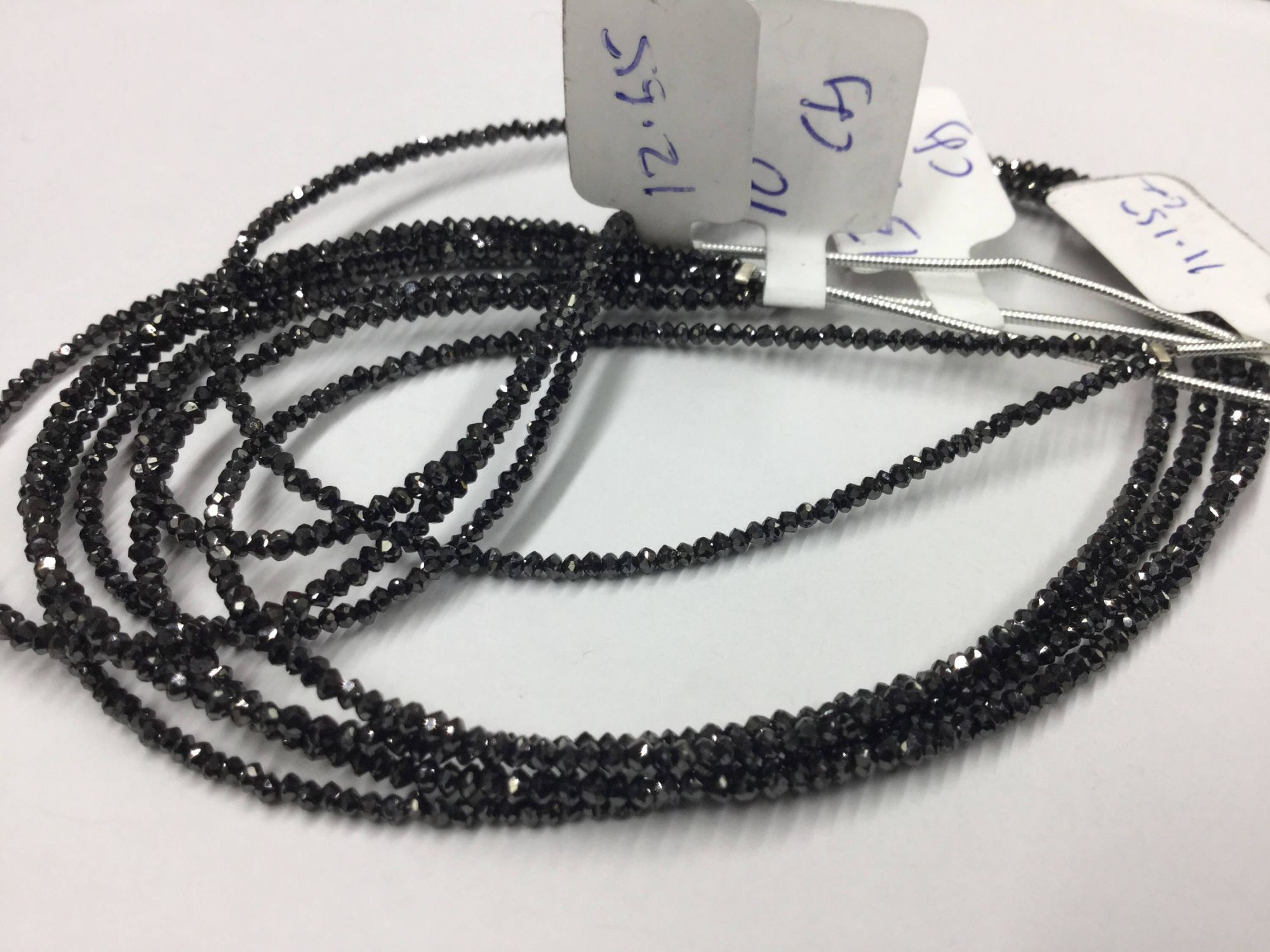 Natural Black Diamonds Rondelles Faceted