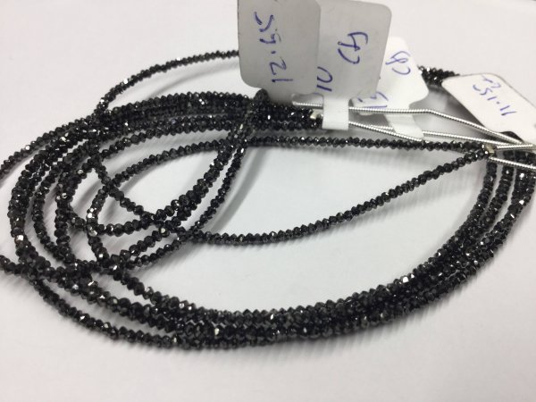Natural Black Diamonds Rondelles Faceted