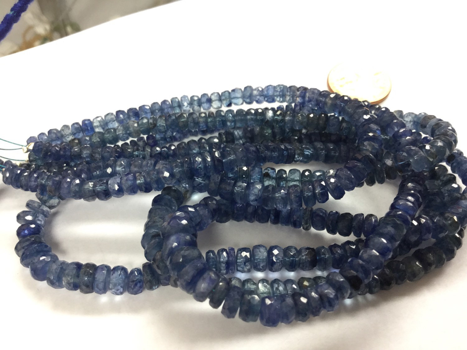 Natural Blue Kyanite Rondelle Faceted