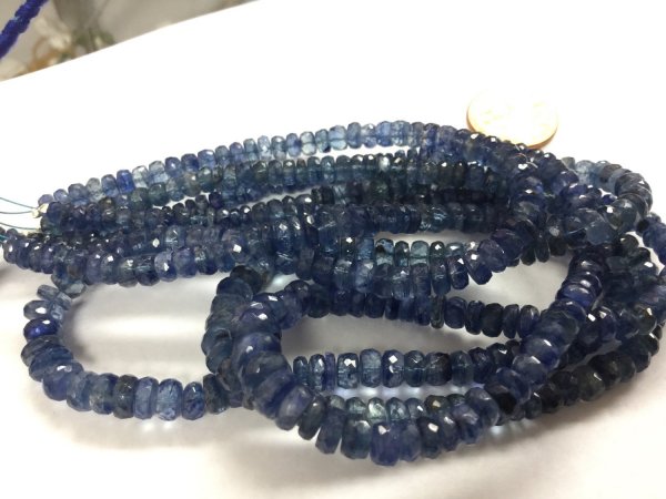 Natural Blue Kyanite Rondelle Faceted