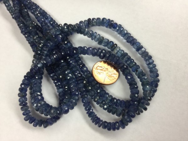Natural Blue Kyanite Rondelle Faceted