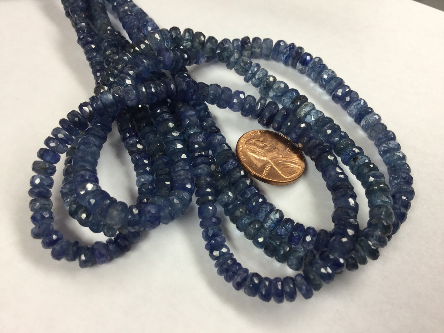 Natural Blue Kyanite Rondelle Faceted
