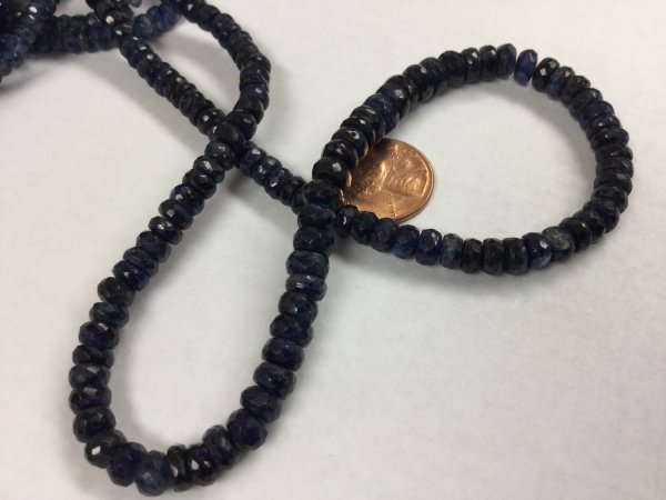 Natural Blue Kyanite Rondelles Faceted