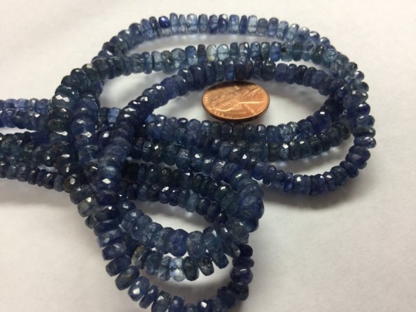 Natural Blue Kyanite Rondelles Faceted