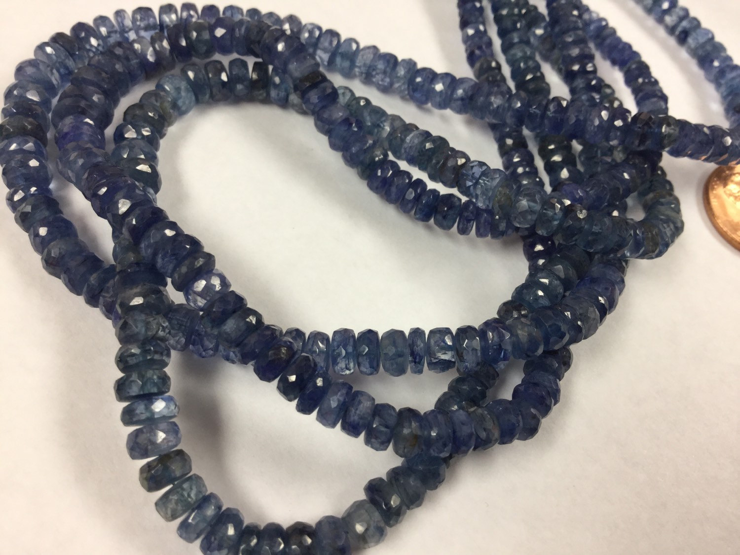 Natural Blue Kyanite Rondelle Faceted