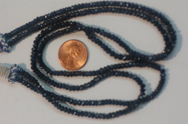 Natural Blue Sapphire Rondelle Faceted 2 strands