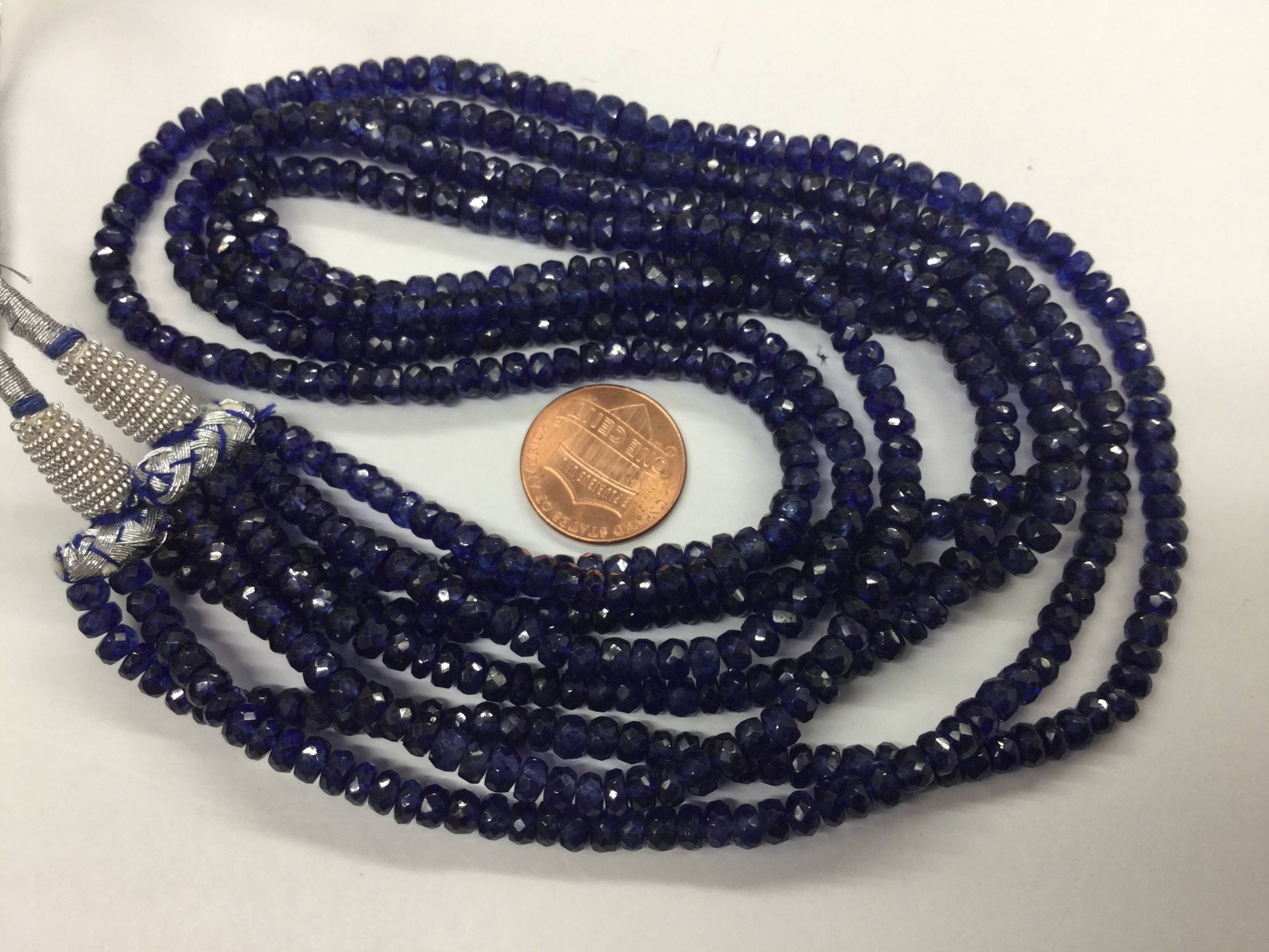 Natural Blue Sapphire Rondelles Faceted