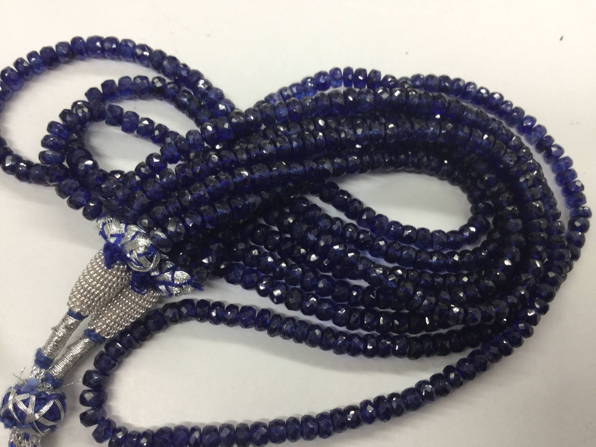 Natural Blue Sapphire Rondelles Faceted