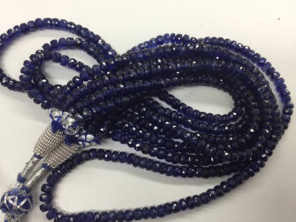 Natural Blue Sapphire Rondelles Faceted